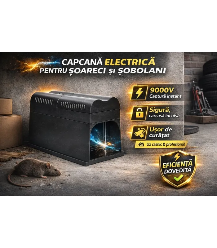 Capcana electrica soareci, sobolani - Puternica 9000 V, Efect imediat