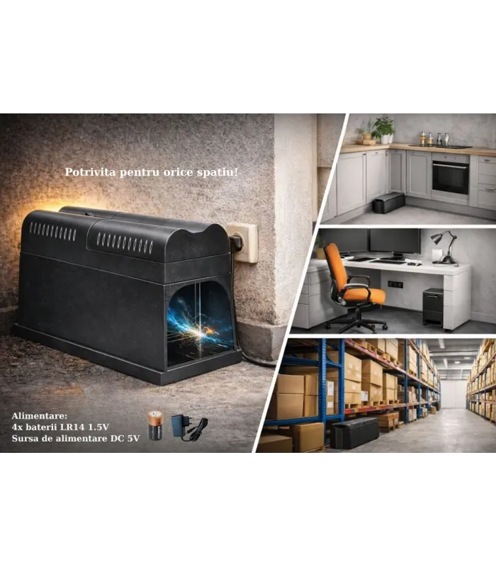 Capcana electrica soareci, sobolani - Puternica 9000 V, Efect imediat